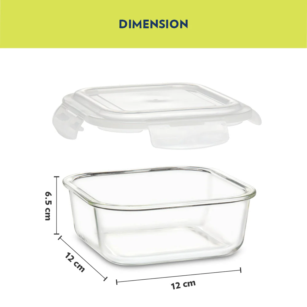 Ace Green Glass Square Lunch Box - Image 3