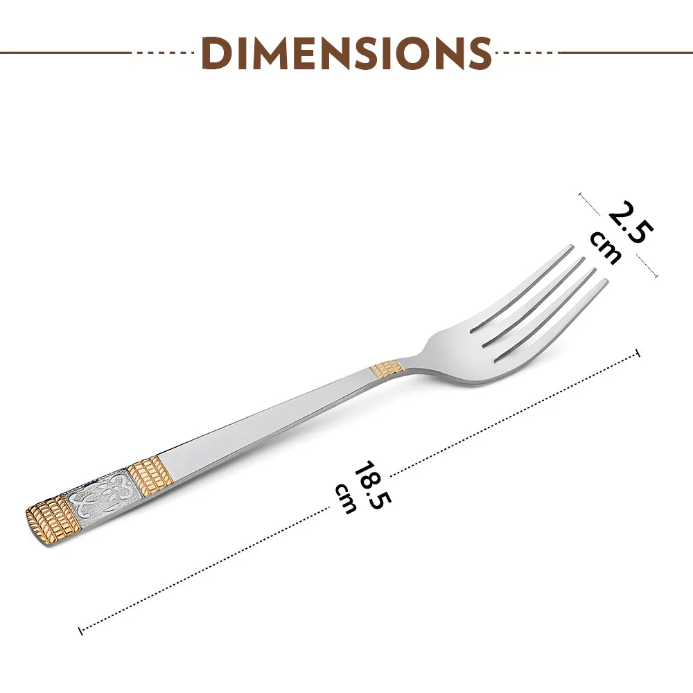 Borosil Venice Dinner Fork, Set of 6-18 cm - Image 4